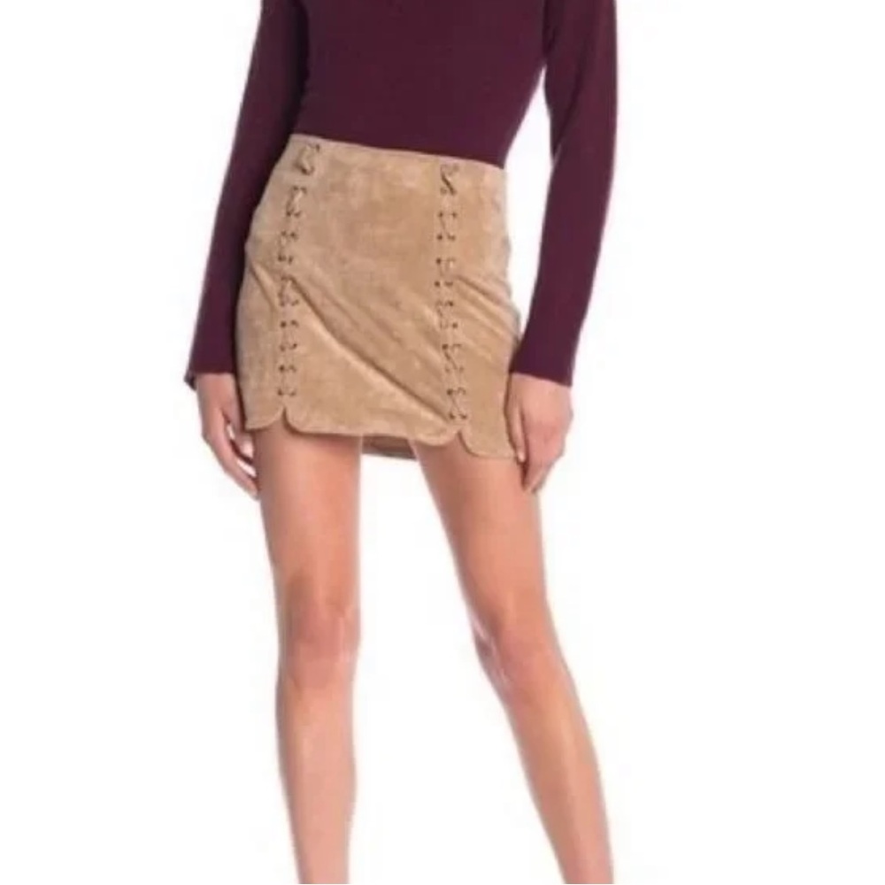 Tractr BLU Suede Mini Skirt